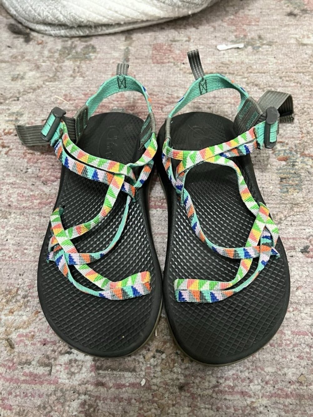 Chaco Youth Kids ZX/1 Ecotread Geometric Rainbow Sandals Size 5